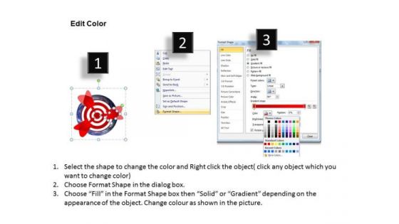 Three Ways Action To Achieve Goal Circular Flow Network PowerPoint Templates