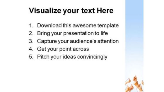 Thumbs Up Business Handshake PowerPoint Themes And PowerPoint Slides 0811