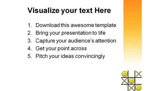 Tic Tac Toe Game Wining Business PowerPoint Template 1110