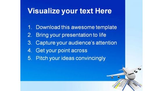 Tickets And Airplane Travel PowerPoint Templates And PowerPoint Backgrounds 0611