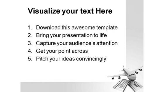 Tickets And Airplane Travel PowerPoint Themes And PowerPoint Slides 0611