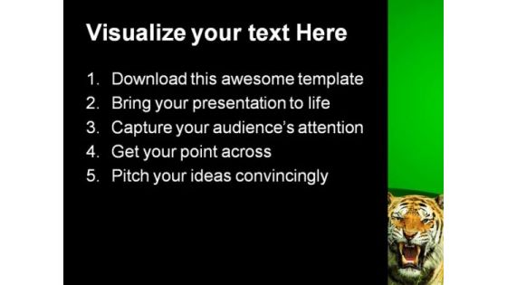 Tiger Snarl Animals PowerPoint Themes And PowerPoint Slides 0411