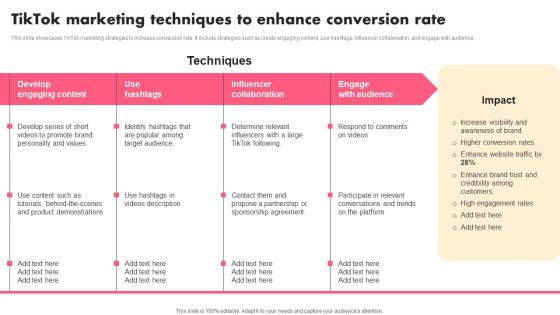 TikTok Marketing Techniques Music Industry Marketing Plan To Enhance Brand Image Clipart Pdf
