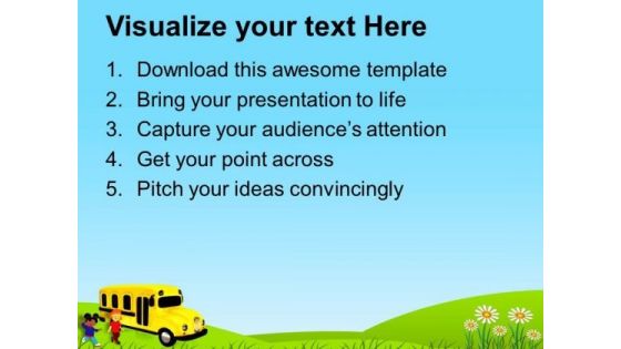 Time To Go School In Bus PowerPoint Templates Ppt Backgrounds For Slides 0313