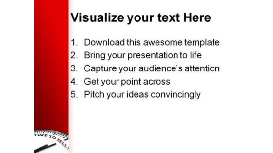 Time To Sell Finance PowerPoint Themes And PowerPoint Slides 0311