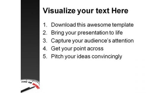 Time To Win Business PowerPoint Template 0610