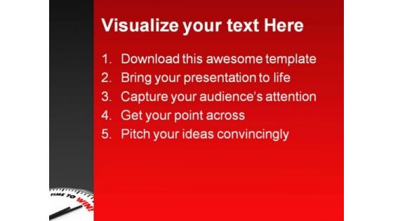 Time To Win Business PowerPoint Template 0610