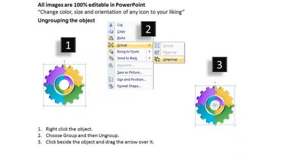 Timeline 3d Circular Gears Process Chart 4 Stages Timeline