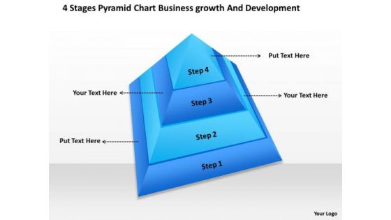 Timeline 4 Stages Pyramid Chart Business Growth And Development