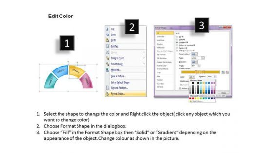 Timeline PowerPoint Template 4 Staged Process In Semi Circle