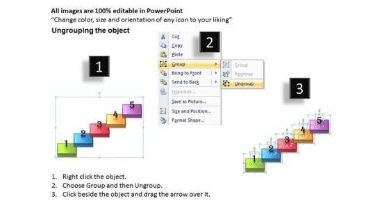 Timeline PowerPoint Template 5 Sequence Steps Of Business Task