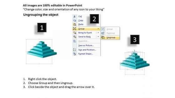 Timeline PowerPoint Template 5 Staged Business Structure Diagram