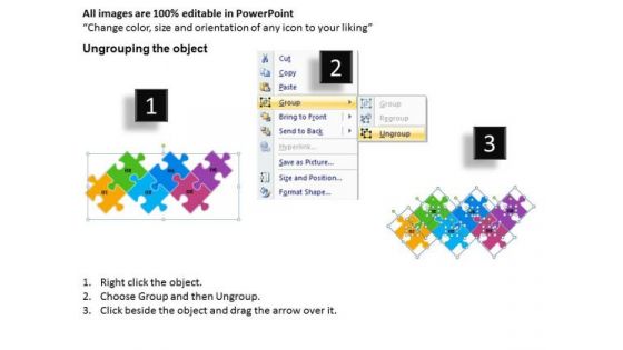 Timeline PowerPoint Template 6 Staged Business Puzzle Theme