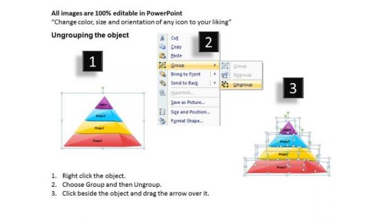 Timeline PowerPoint Template Pyramid Diagram Of Four Steps