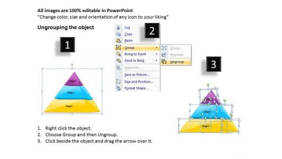 Timeline PowerPoint Template Pyramid Process Defining 3 Steps
