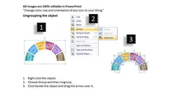 Timeline PowerPoint Template Semi Circle Process 6 Stages