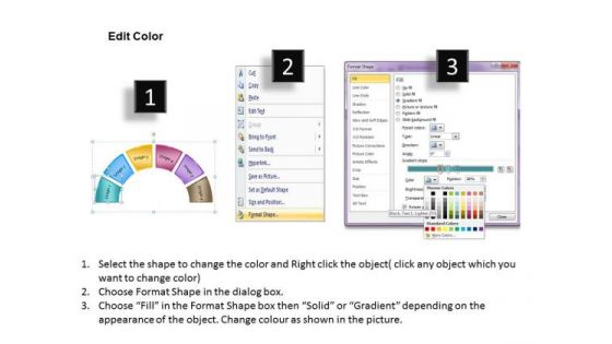 Timeline PowerPoint Template Semi Circle Process 6 Stages