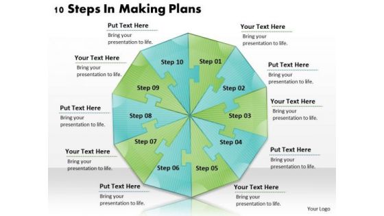 Timeline Ppt Template 10 Steps In Making Plans