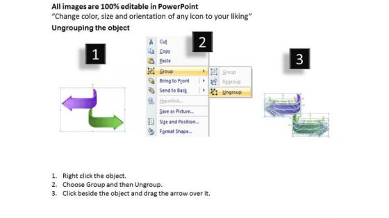 Timeline Ppt Template 2 Different Directional Arrow