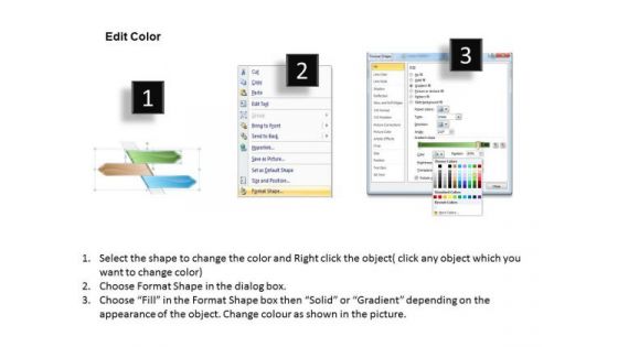 Timeline Ppt Template 3 Staged Vertical Process Diagram