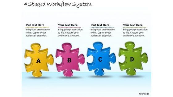 Timeline Ppt Template 4 Staged Workflow System