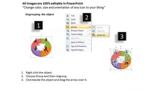 Timeline Ppt Template 4 Stages Circle Pathways