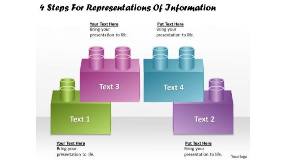 Timeline Ppt Template 4 Steps For Representations Of Information