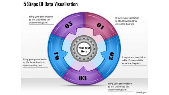 Timeline Ppt Template 5 Steps Of Data Visualization