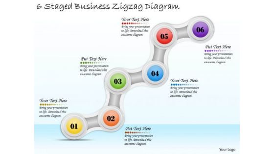 Timeline Ppt Template 6 Staged Business Zigzag Diagram