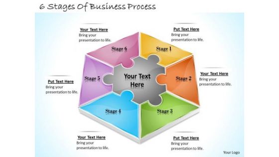 Timeline Ppt Template 6 Stages Of Business Process