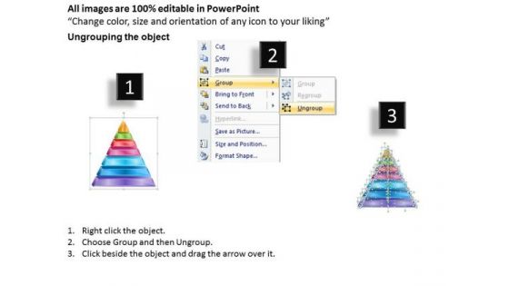 Timeline Ppt Template 7 Stages In Pyramid Process