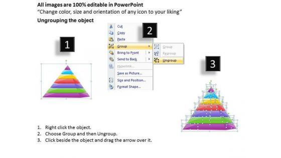 Timeline Ppt Template 7 Steps In Pyramid Process