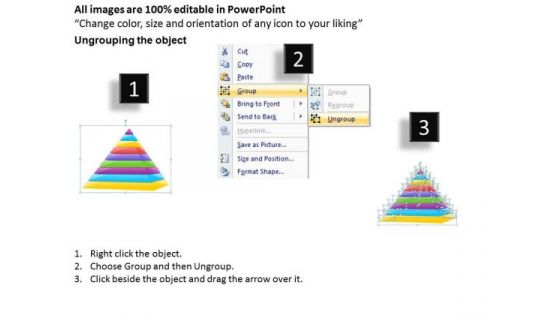 Timeline Ppt Template 8 Concepts In Pyramid