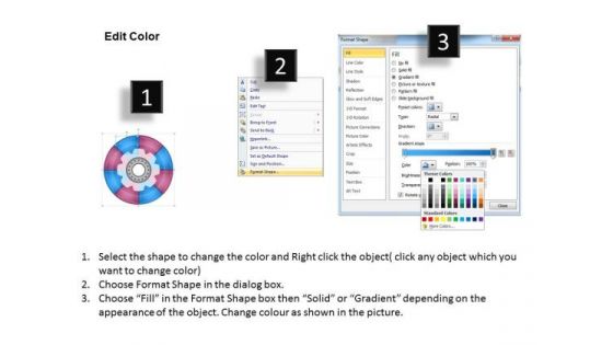 Timeline Ppt Template 8 Staged Circular Infographics
