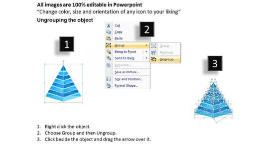 Timeline Ppt Template 8 Stages Pyramid Representation