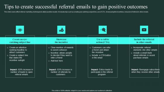 Tips To Create Successful Referral Emails To Gain Positive Outcomes Word Of Mouth Marketing Icons Pdf