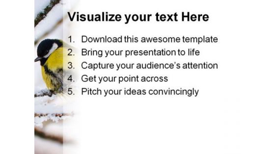 Tit Mouse Animals PowerPoint Template 1110