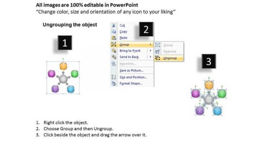To Develop A Diverging Business Process 5 Stages Circular Spoke Diagram PowerPoint Templates