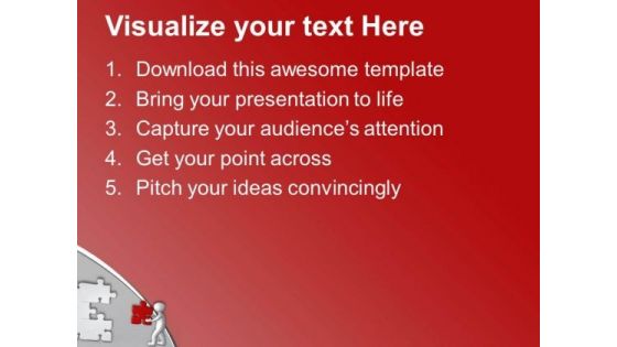 To Finish Problem Put Right Part Of Solution PowerPoint Templates Ppt Backgrounds For Slides 0613