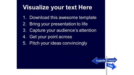 Today Tomorrow Future Signpost Metaphor PowerPoint Templates And PowerPoint Themes 0612
