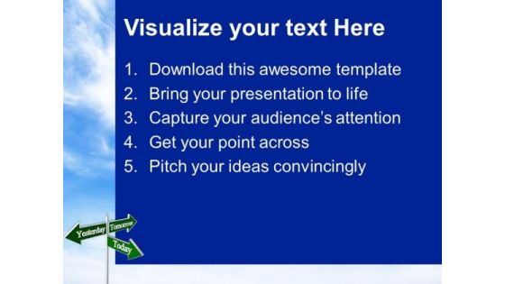 Today Tomorrow Signpost Future PowerPoint Templates And PowerPoint Themes 0512