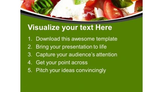 Tomato And Mozzarella Salad Nutrition PowerPoint Templates Ppt Backgrounds For Slides 0313