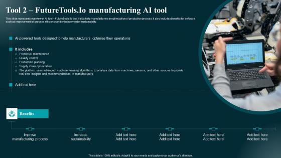 Tool 2 Futuretools Io Manufacturing AI Tool Applications And Impact Brochure Pdf