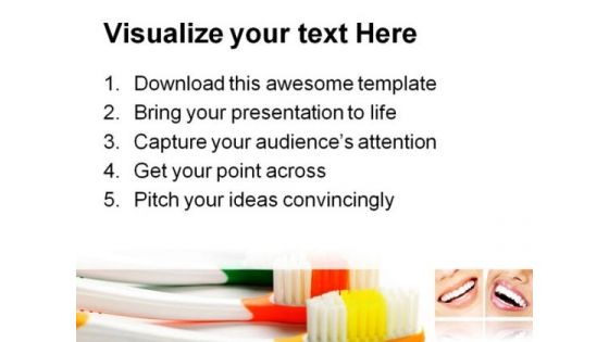 Tooth Brushes Health PowerPoint Background And Template 1210