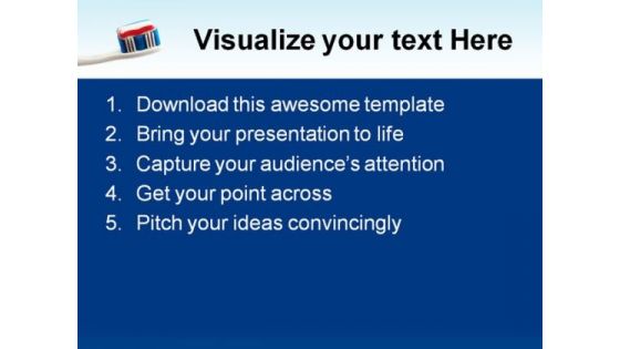 Toothbrush With Toothpaste Dental PowerPoint Themes And PowerPoint Slides 0811