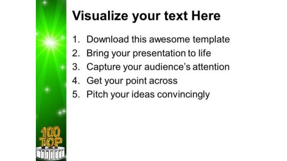 Top 100 Words Over Green Shiny Background PowerPoint Templates Ppt Backgrounds For Slides 0213