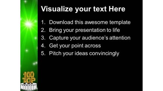 Top 100 Words Over Green Shiny Background PowerPoint Templates Ppt Backgrounds For Slides 0213
