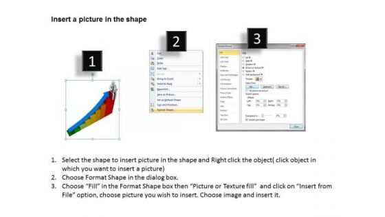Top Business People 3d Man On Bar Graph With Laptop PowerPoint Slides