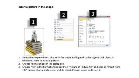 Top Business People 3d Man Sitting On Books PowerPoint Templates