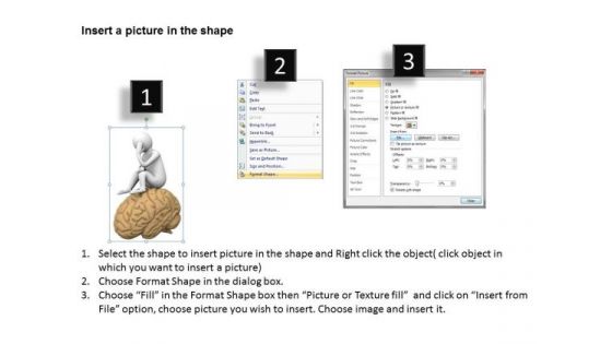 Top Business People 3d Man Sitting On Brain PowerPoint Templates